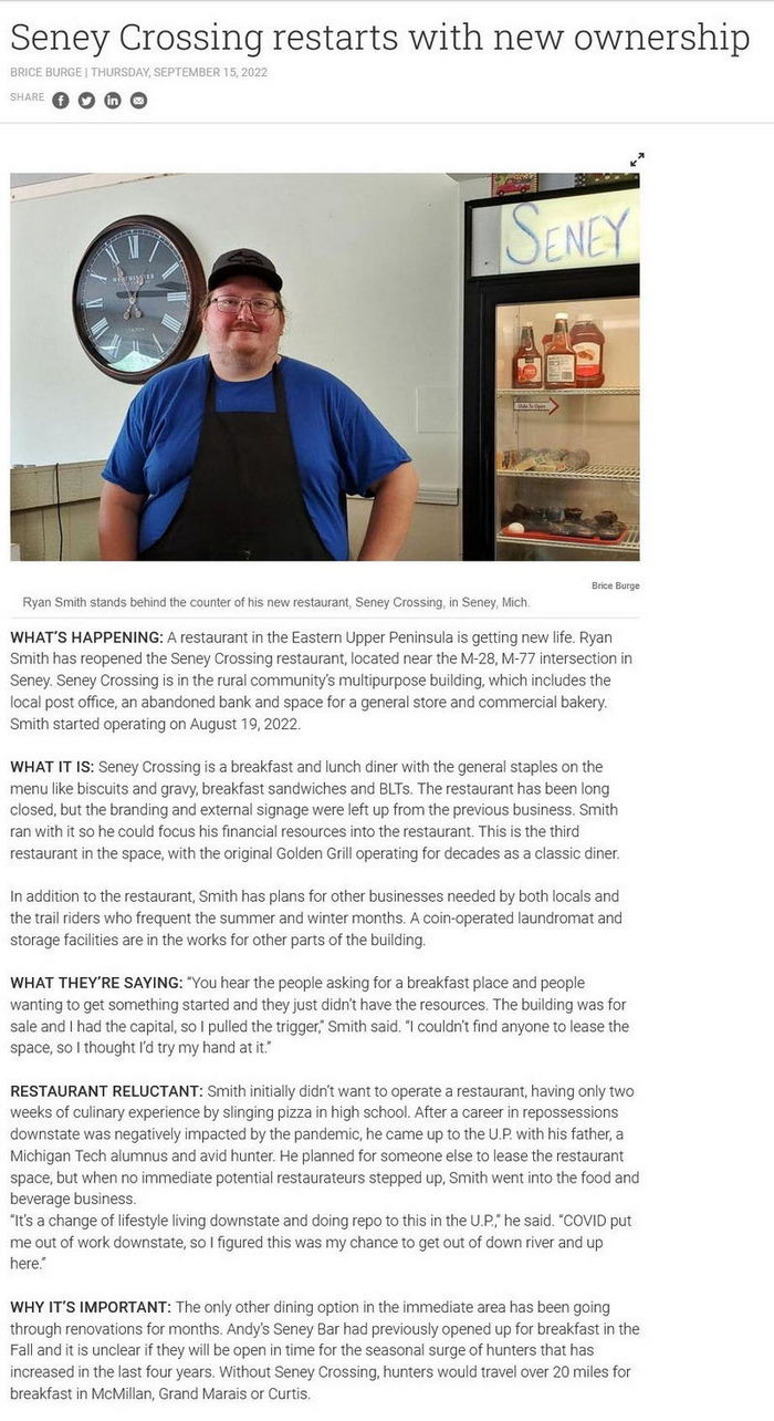 Seny IGA and Golden Grill Restaurant - Sept 15 2022 Article On Building (newer photo)